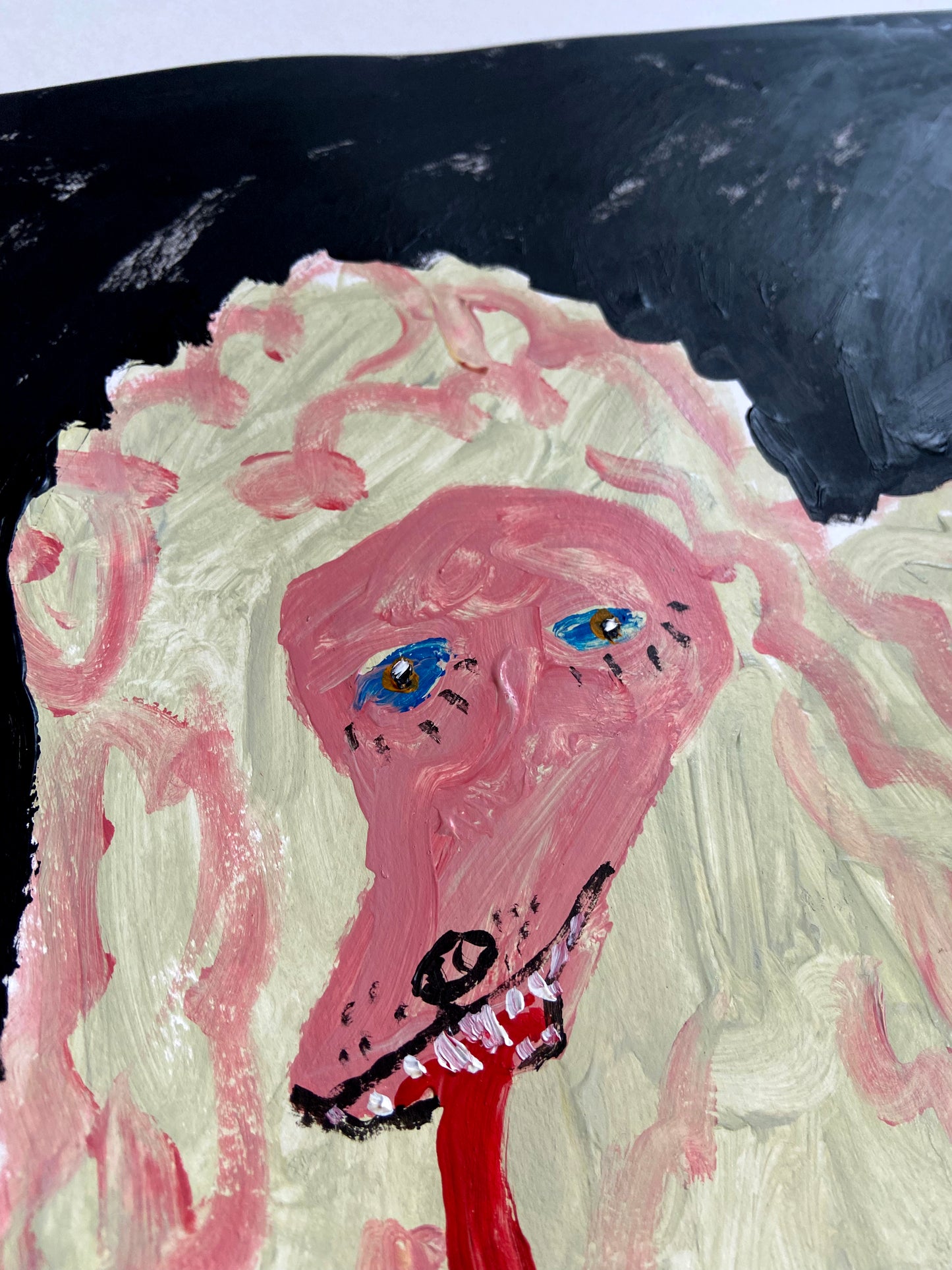 Poodle Pissing on a Rock