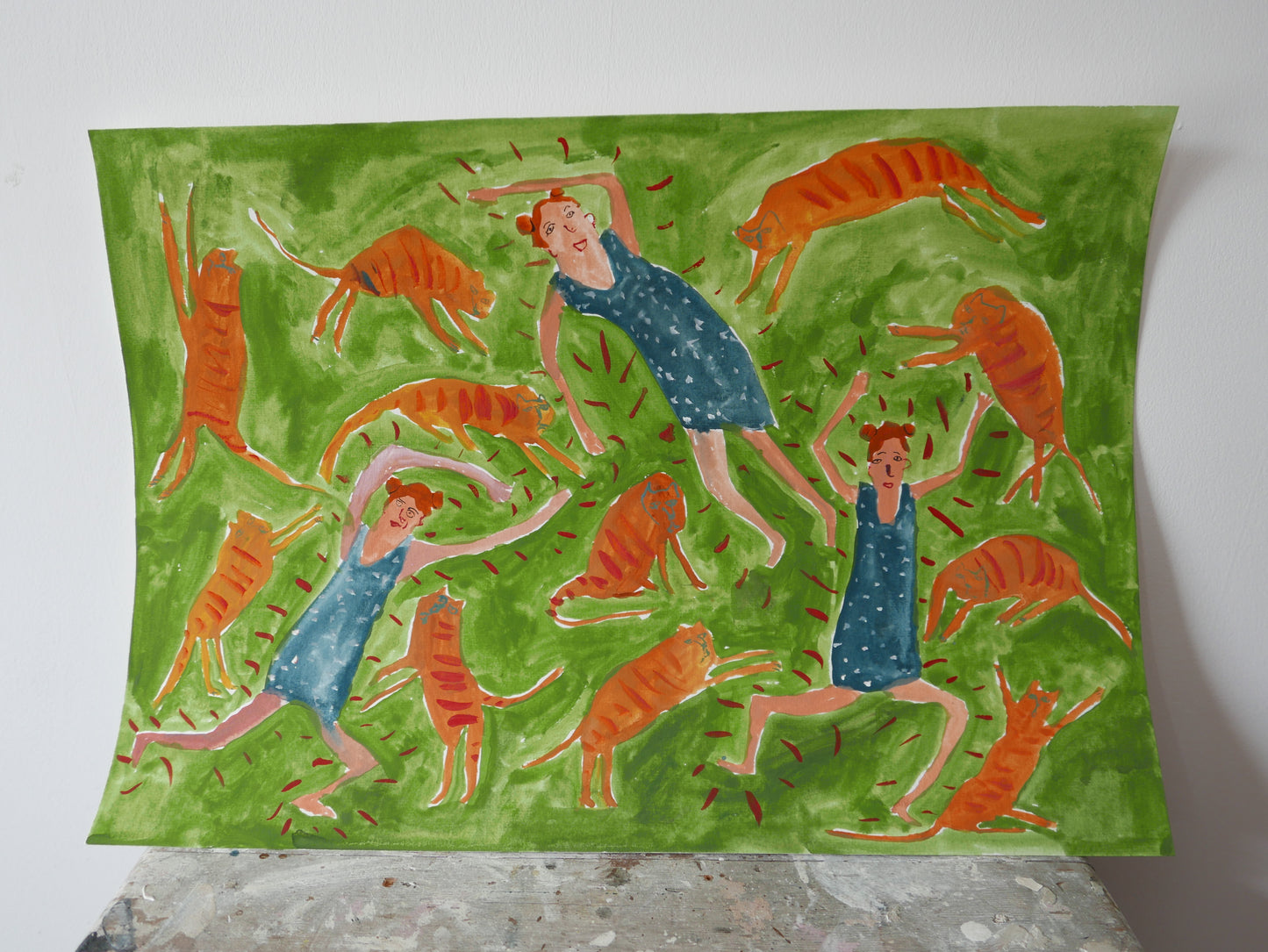 Women and their Cats - Dancing Cats