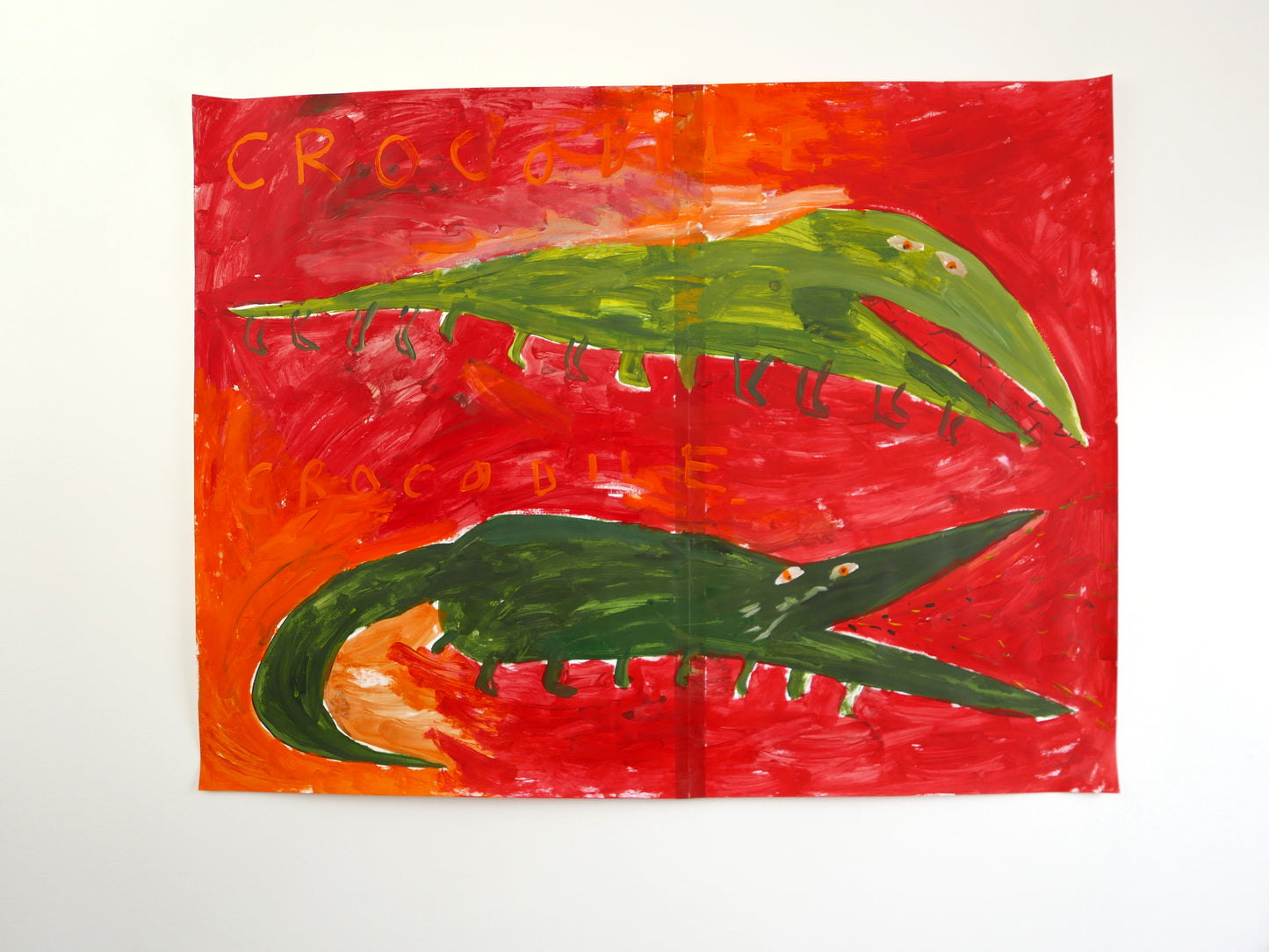 Two Crocodiles Floating on a River of Blood