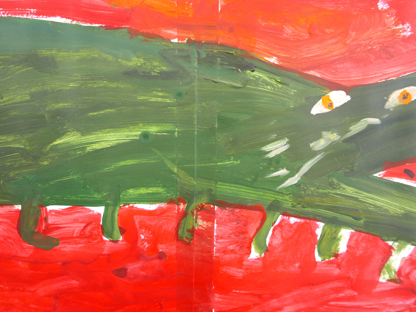 Two Crocodiles Floating on a River of Blood