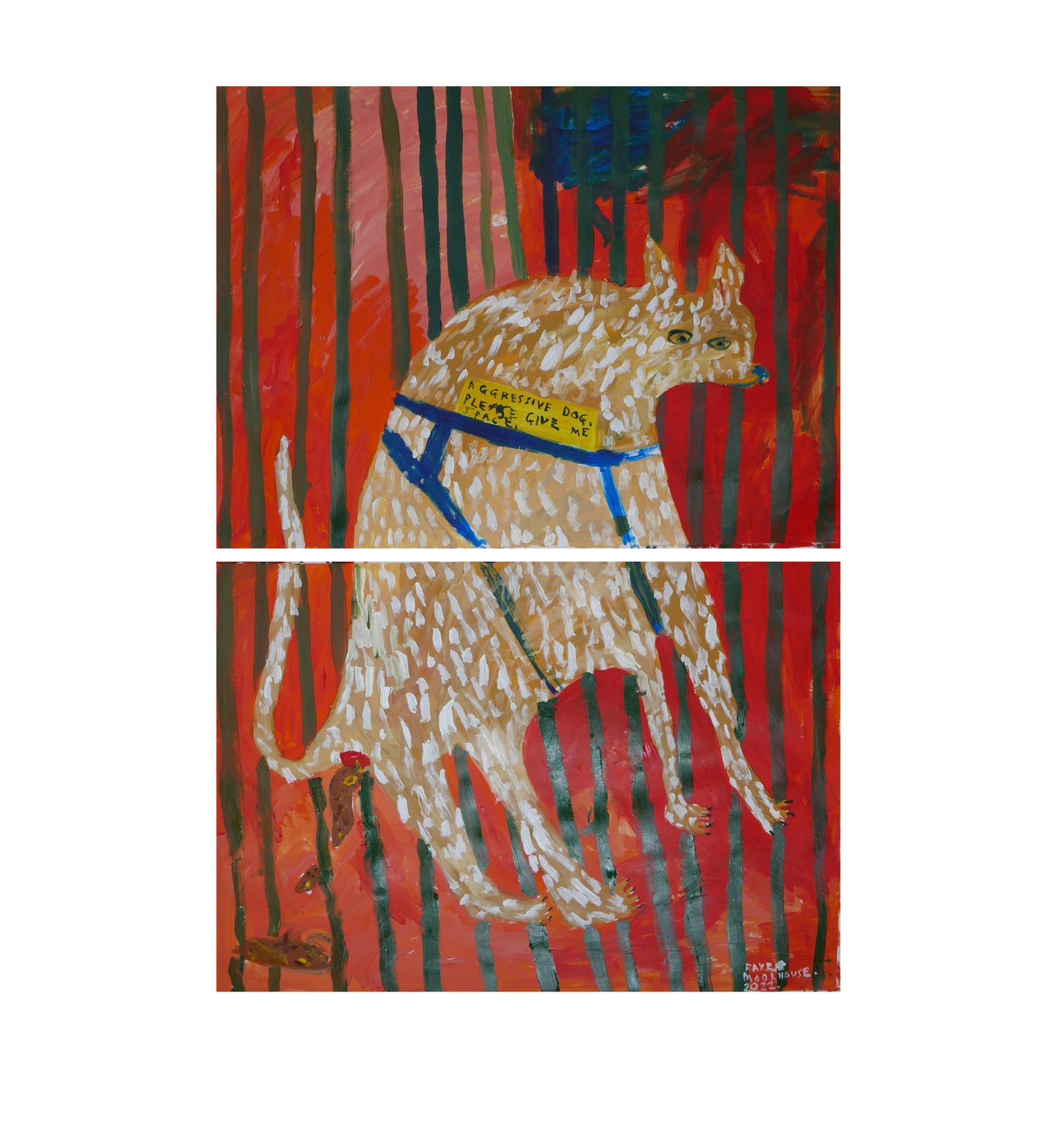 Aggressive Dog Please Give Me Space (Sweetcorn Poo). A Diptych.