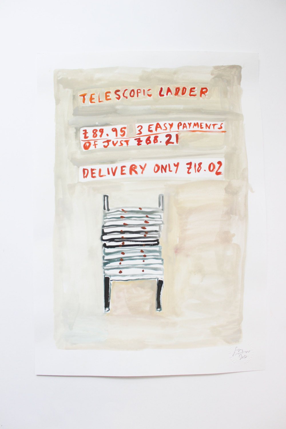 Telescopic Ladder - Original Faye Moorhouse painting