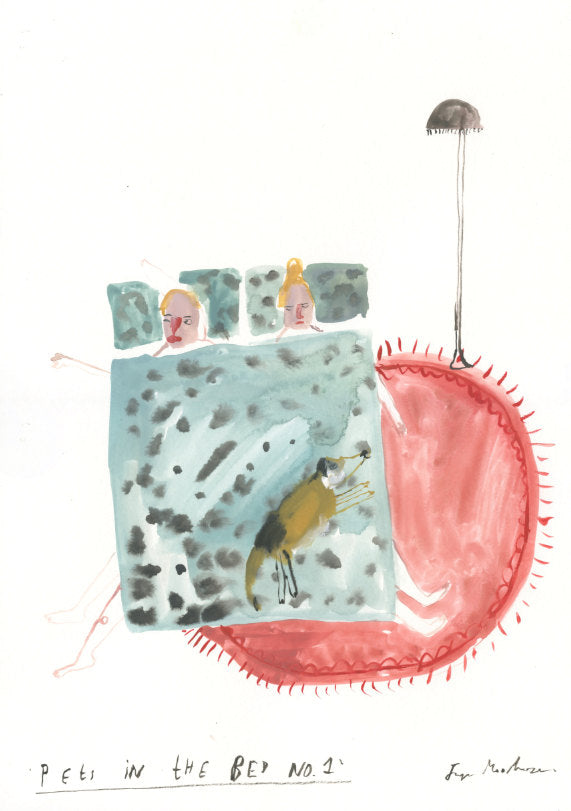 Original Faye Moorhouse Painting || Pets in the Bed No. 1