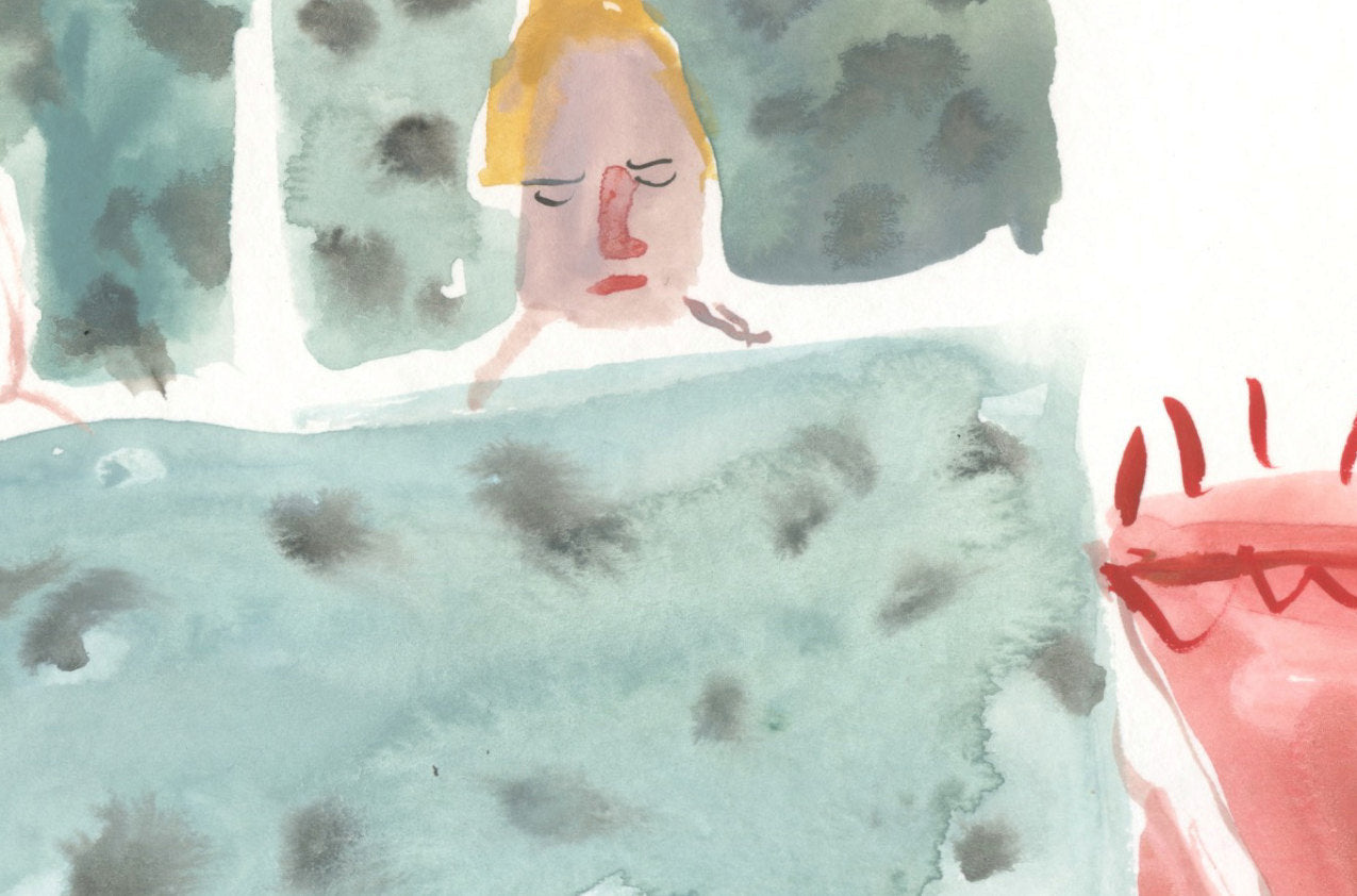 Original Faye Moorhouse Painting || Pets in the Bed No. 1