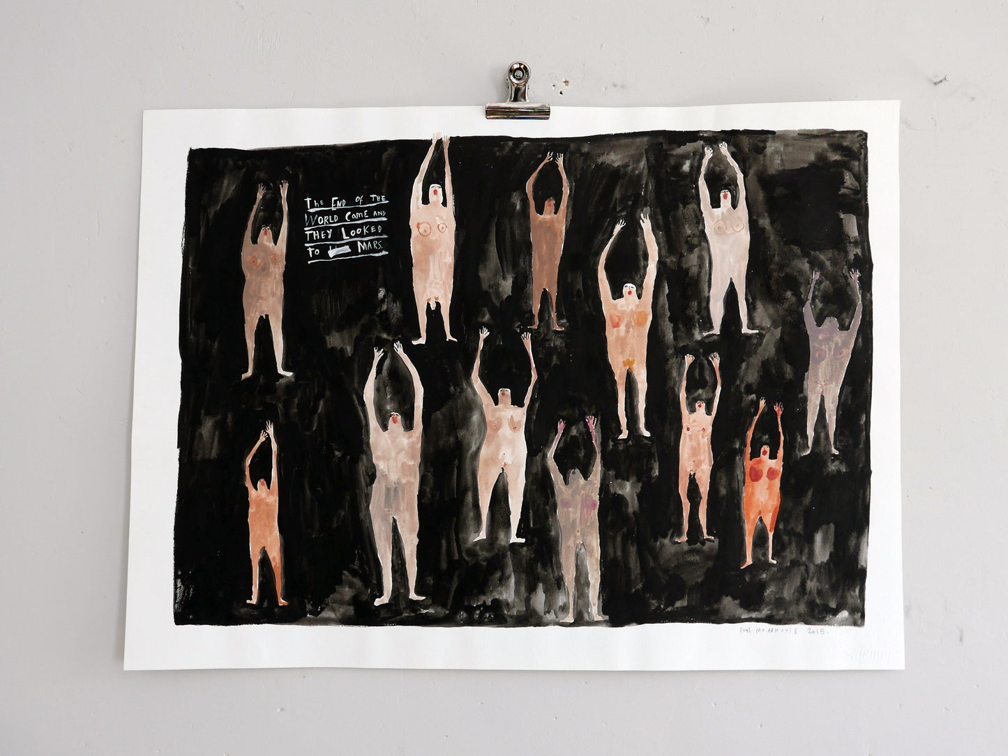 The End of the World Came and they Looked to Mars | Painting on paper | Faye Moorhouse
