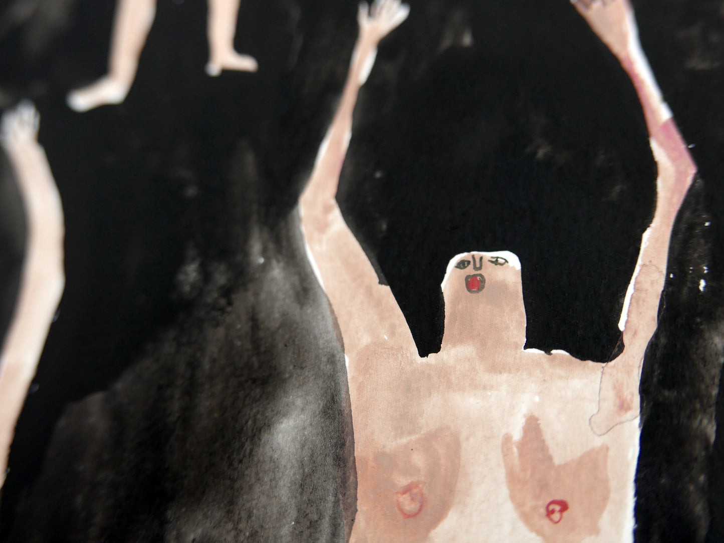 The End of the World Came and they Looked to Mars | Painting on paper | Faye Moorhouse
