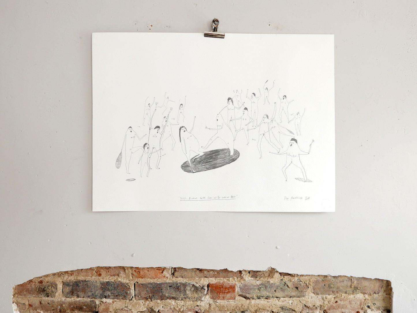 They Fought with Forks and 5p Carrier Bags | Drawing on paper | Faye Moorhouse