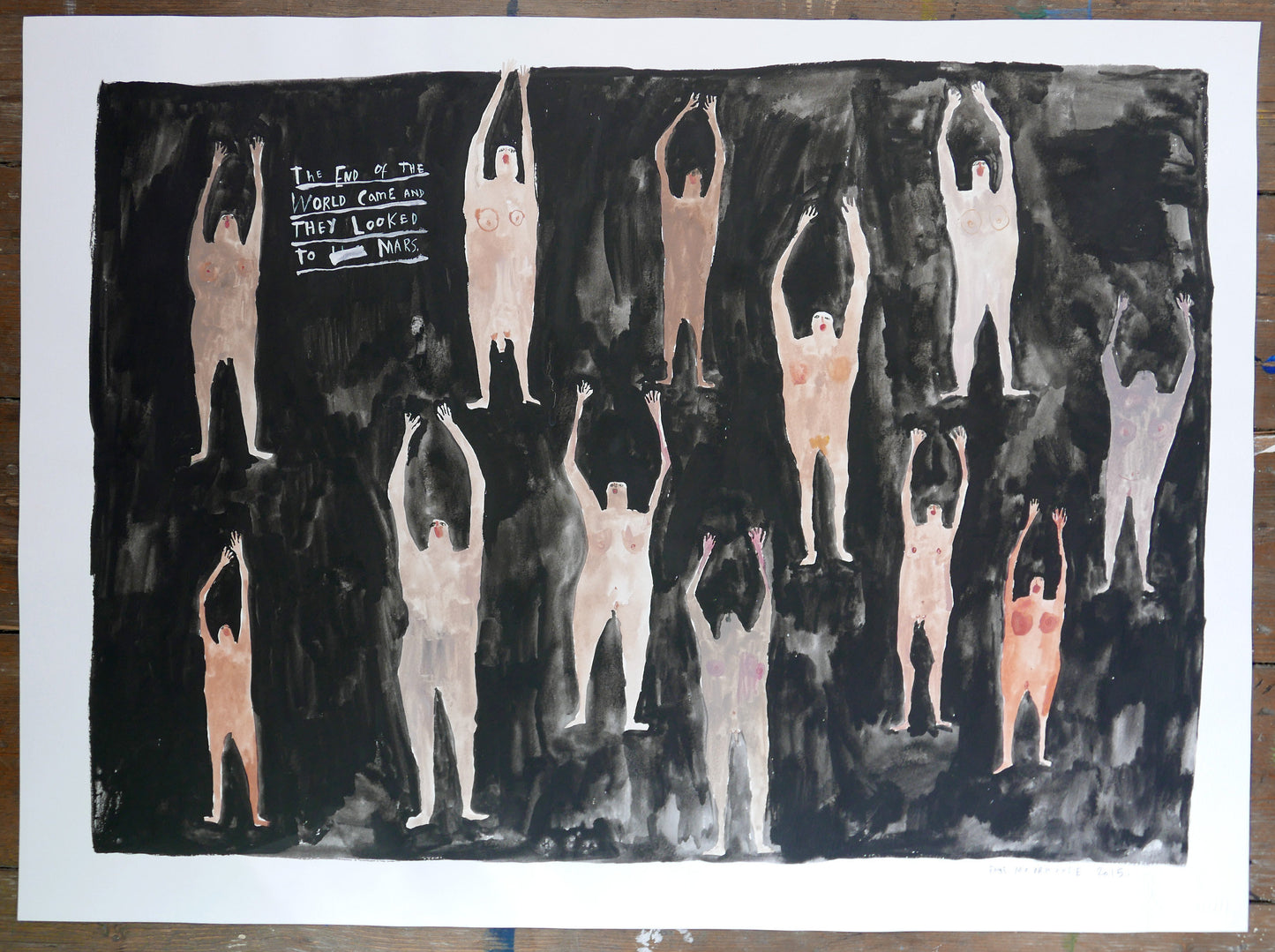 The End of the World Came and they Looked to Mars | Painting on paper | Faye Moorhouse