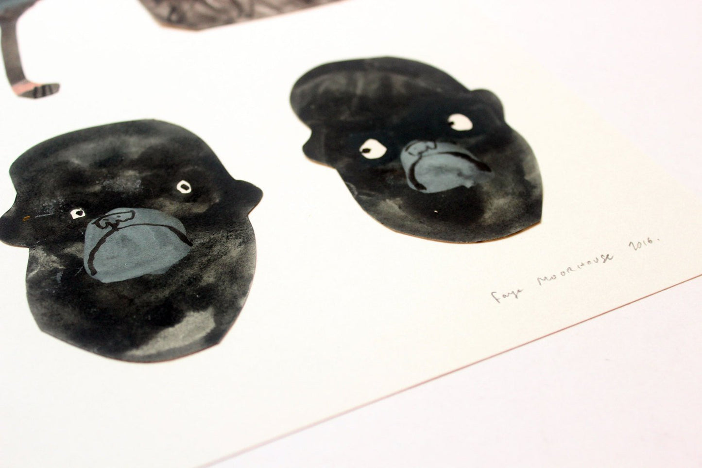 My Friend Monkey - Original Faye Moorhouse collage painting illustration