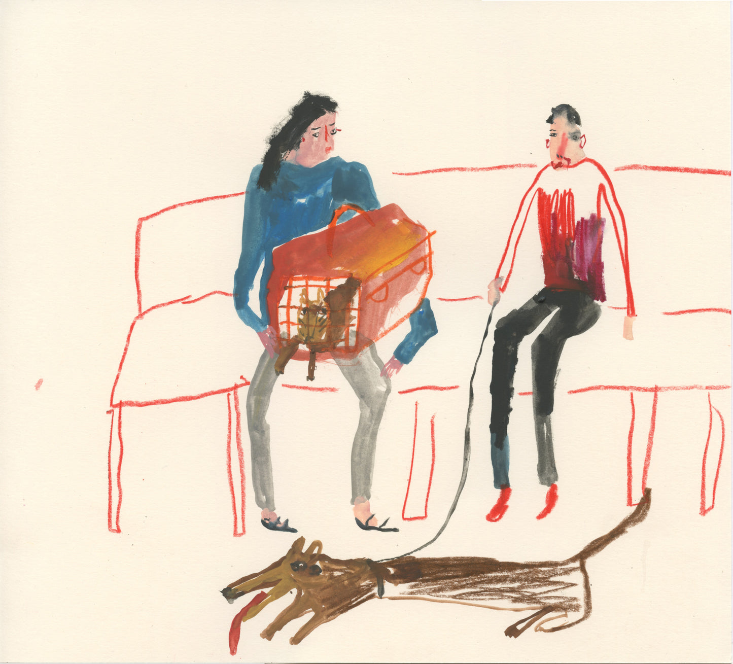 Scenes From the Vets Waiting Room | A series of four original illustrations