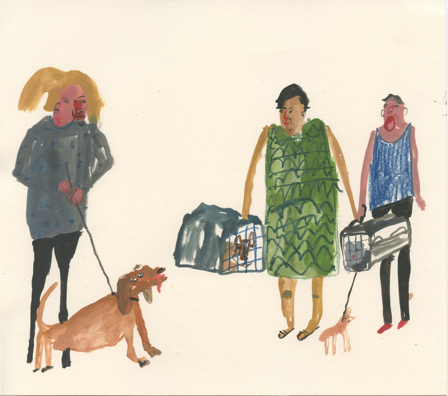 Scenes From the Vets Waiting Room | A series of four original illustrations