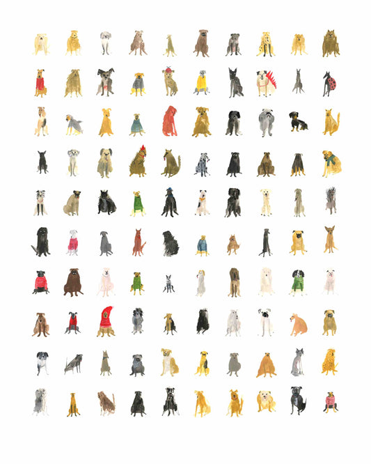 100 HIDEOUS HOUNDS | Giclee Art Print