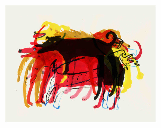 A Pile of Dogs | Giclee Art Print