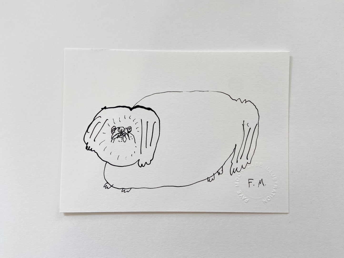 Pekingese Ink Drawing