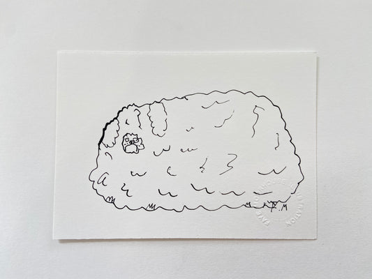 Pekingese Ink Drawing