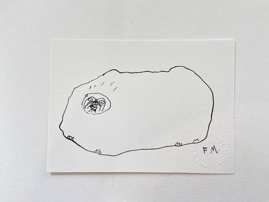 Pekingese Ink Drawing