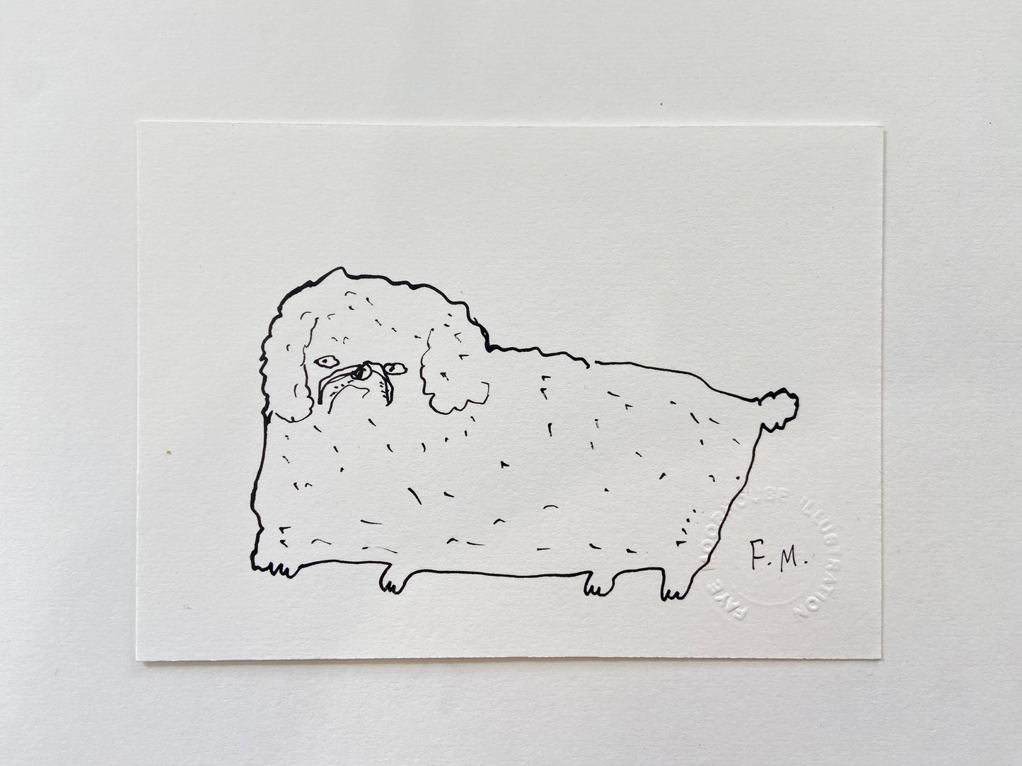 Pekingese Ink Drawing