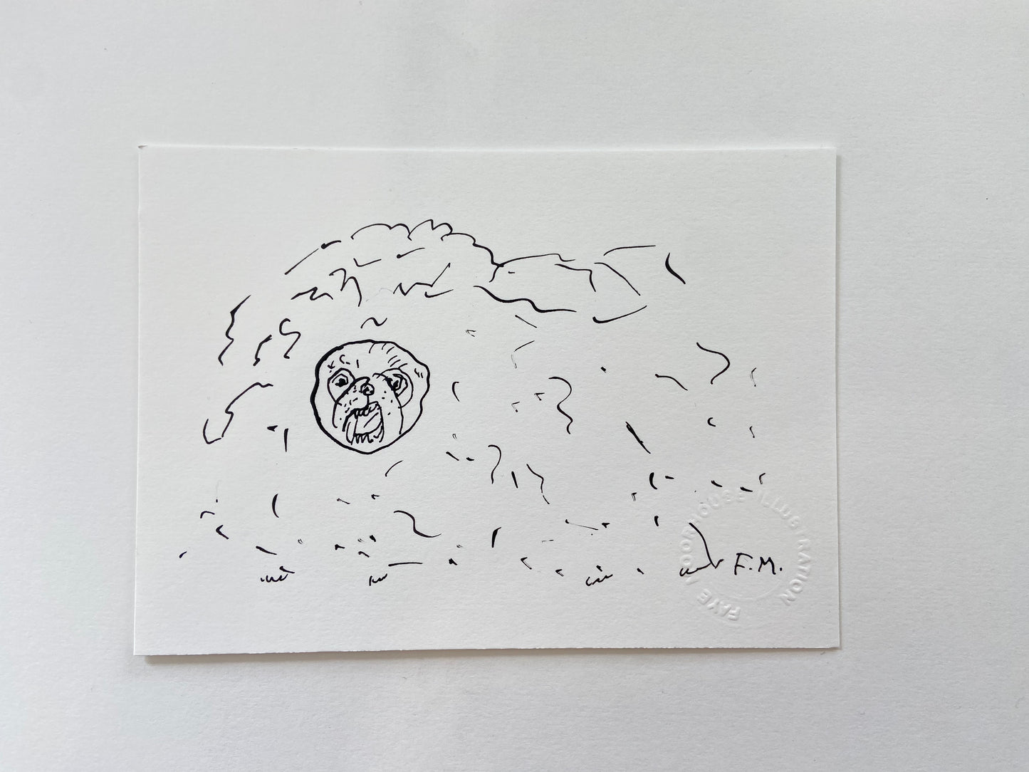 Pekingese Ink Drawing