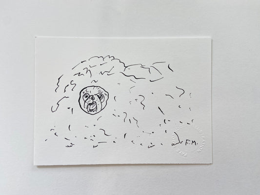 Pekingese Ink Drawing