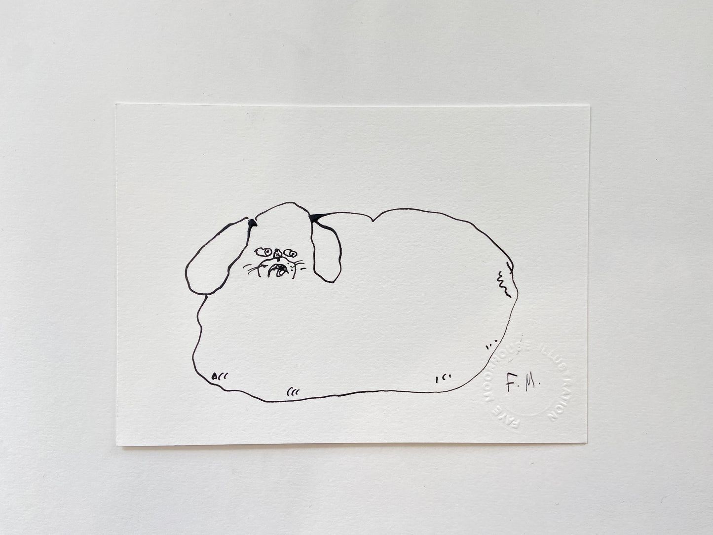 Pekingese Ink Drawing