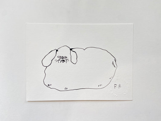 Pekingese Ink Drawing