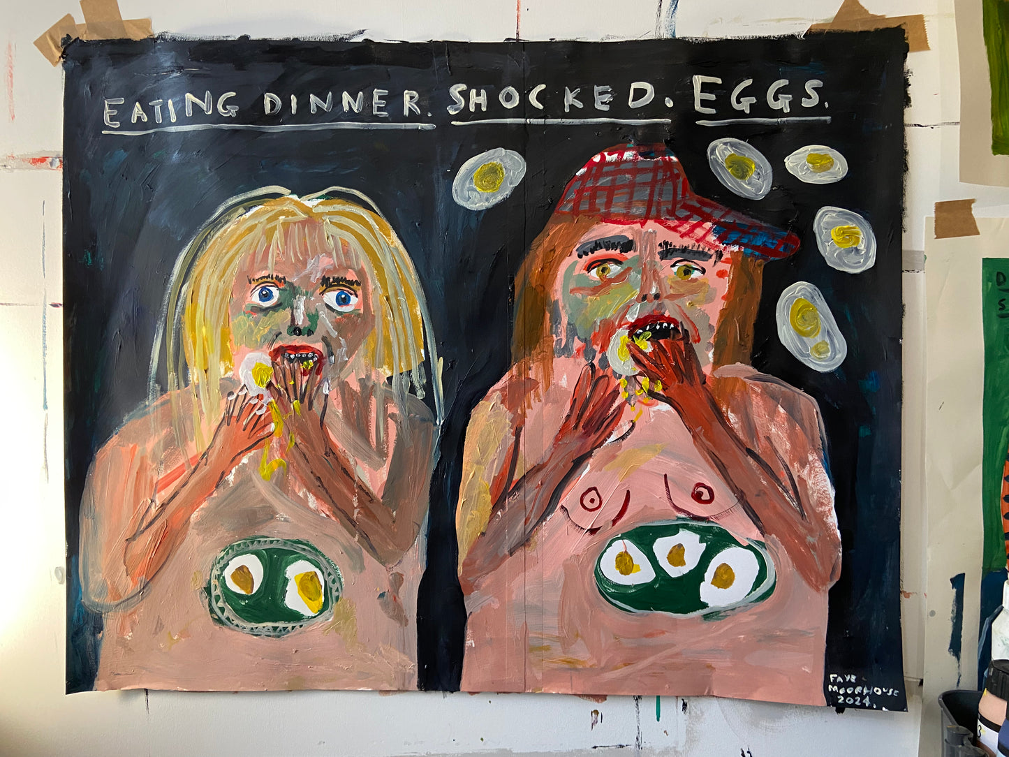 Eating Dinner. Shocked. Eggs