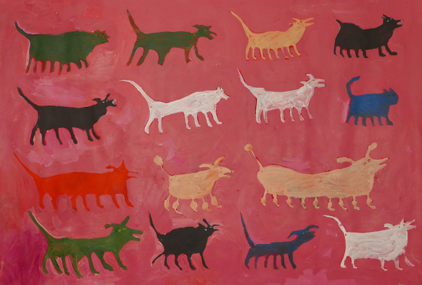 Centipede Dogs on a Pink Carpet