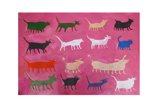 Centipede Dogs on a Pink Carpet