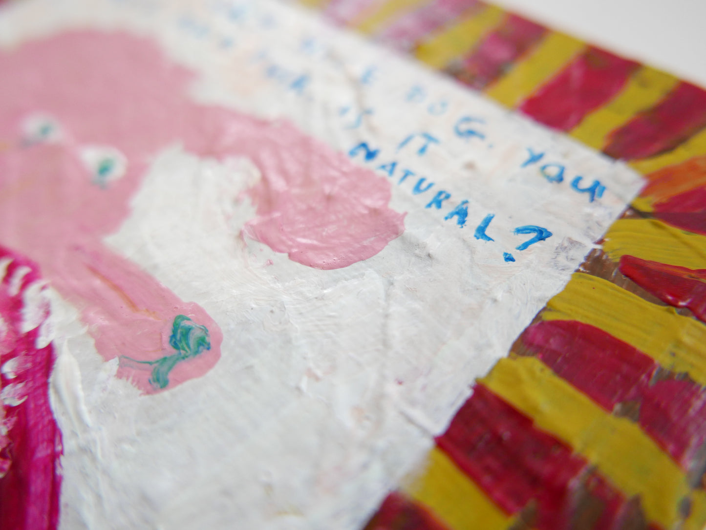 Dont cry nice dog. You have pink fur. Is it natural?