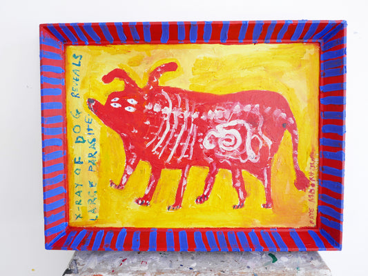 X-ray of dog reveals large parasite