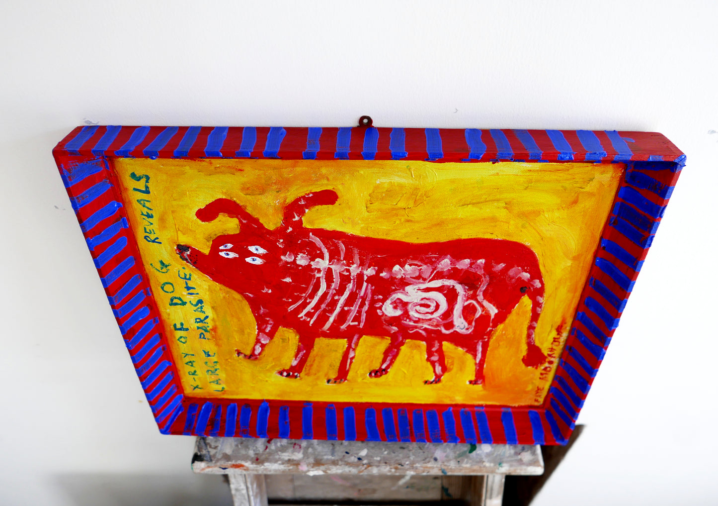 X-ray of dog reveals large parasite