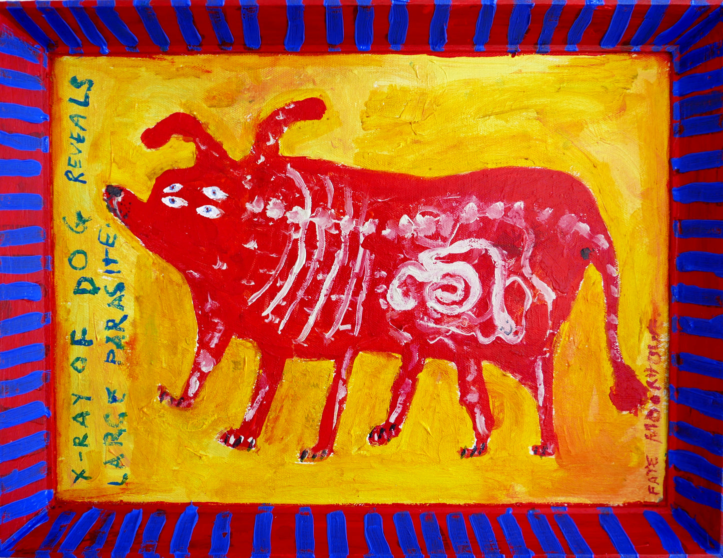 X-ray of dog reveals large parasite