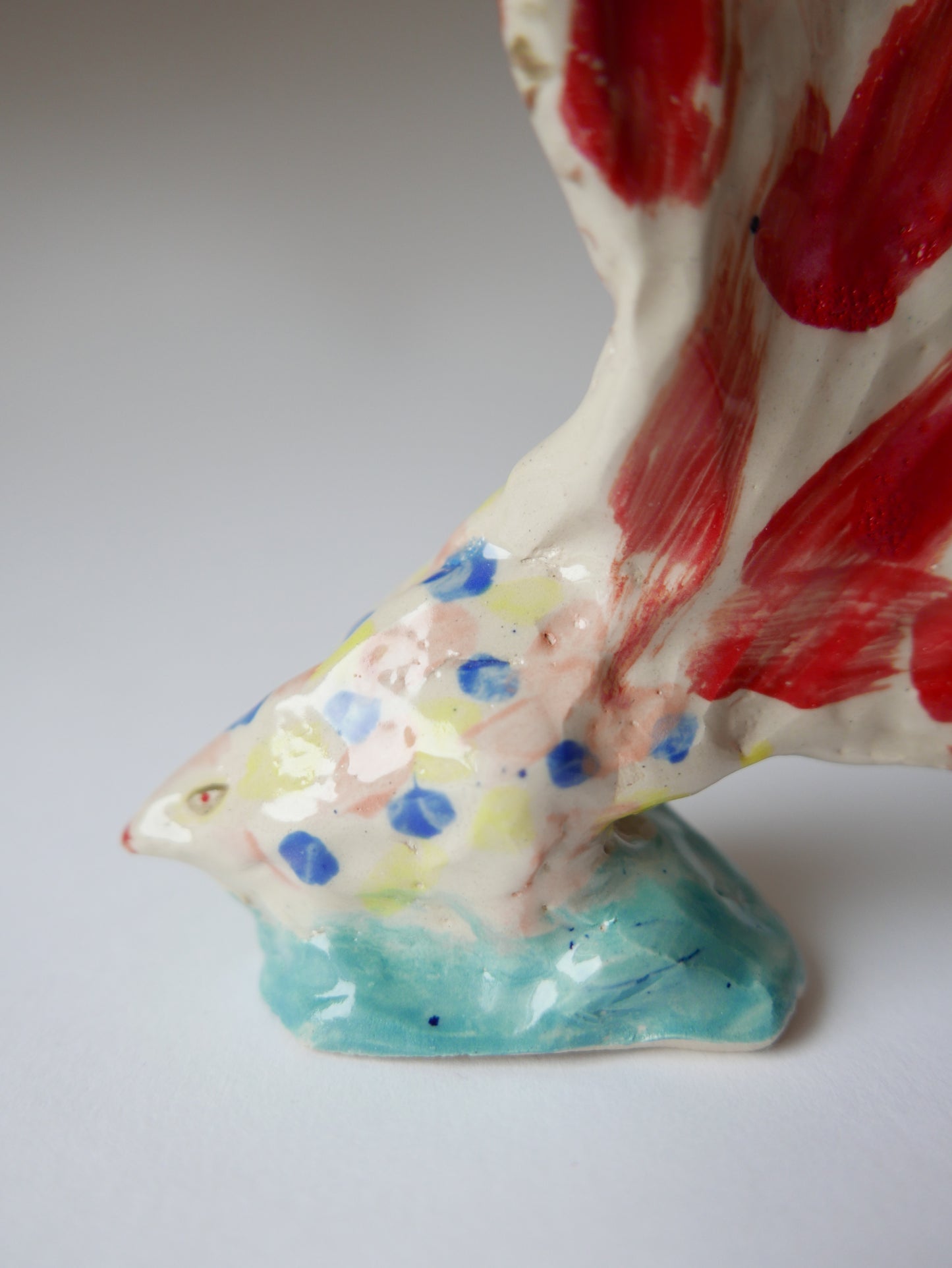 A Large-Tailed Wobbly Fish - Faye Moorhouse ceramic sculpture