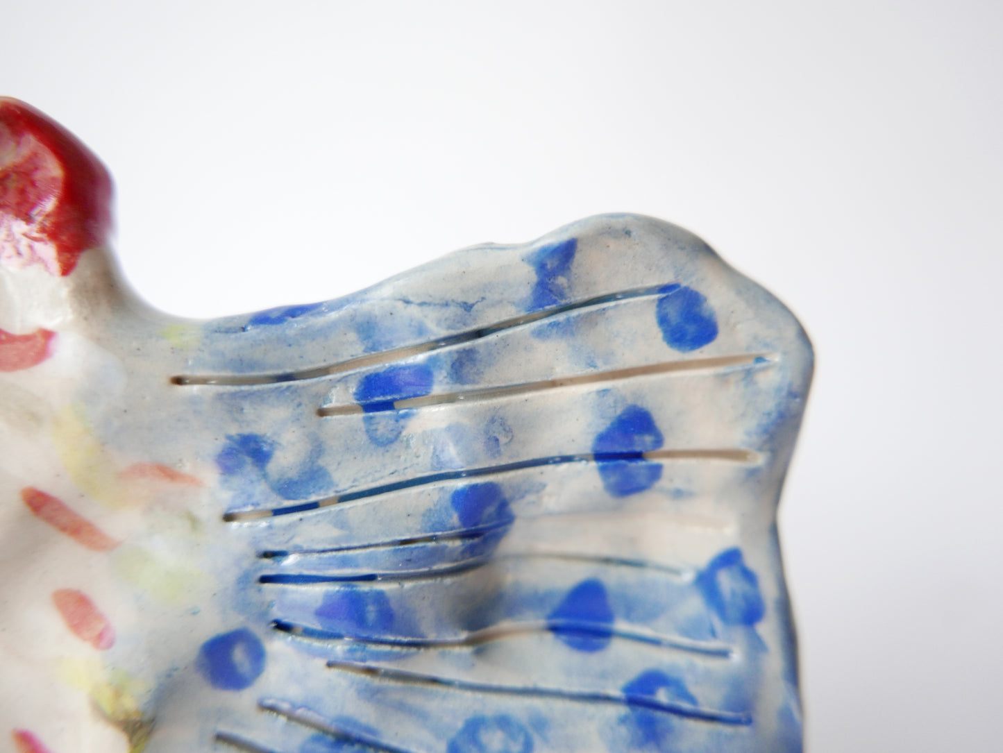 Big Posh Fish on a Turquoise Sea - Faye Moorhouse ceramic sculpture