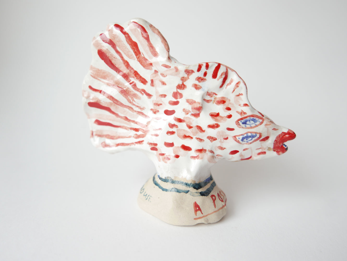 Little Red Posh Fish - Faye Moorhouse ceramic sculpture