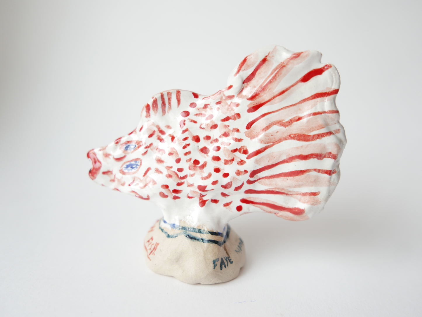 Little Red Posh Fish - Faye Moorhouse ceramic sculpture