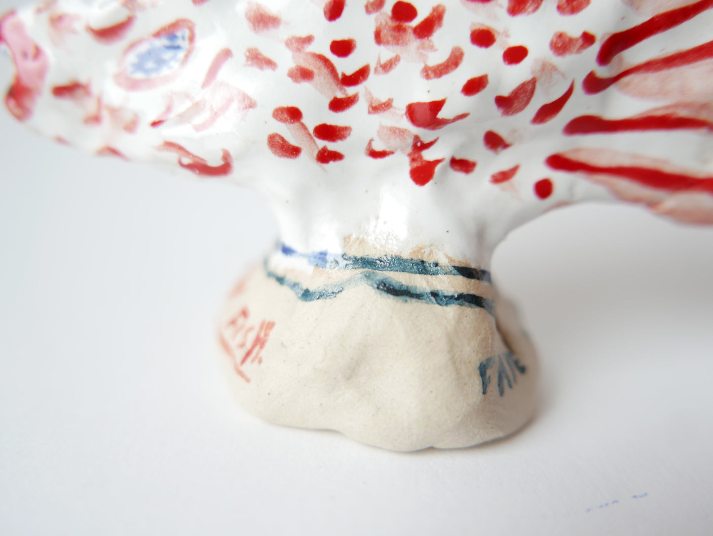 Little Red Posh Fish - Faye Moorhouse ceramic sculpture