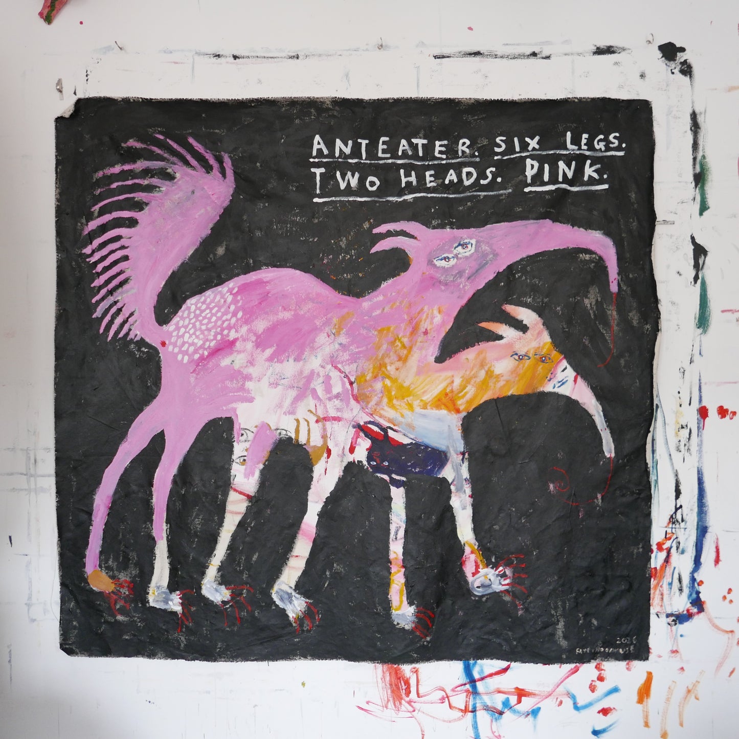 Anteater. Six Legs. Two Heads. Pink.