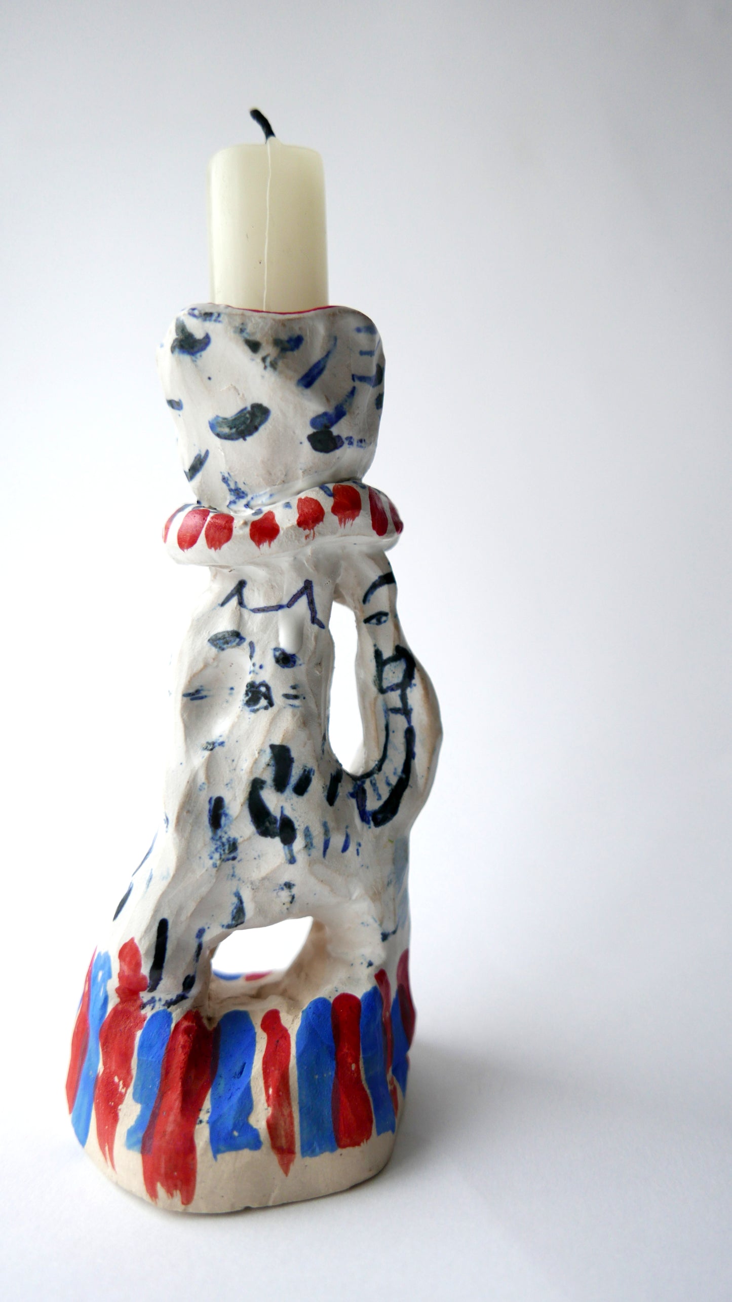 Circus Cat Candlestick Holder