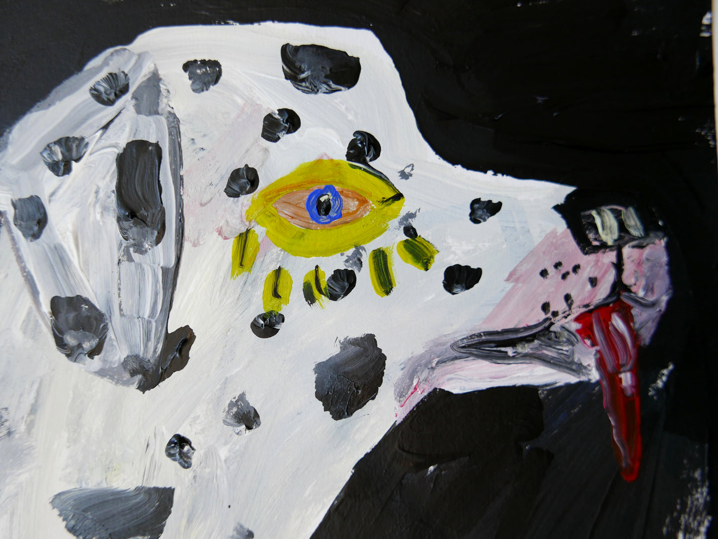 Dalmatian Pissing on a Rock