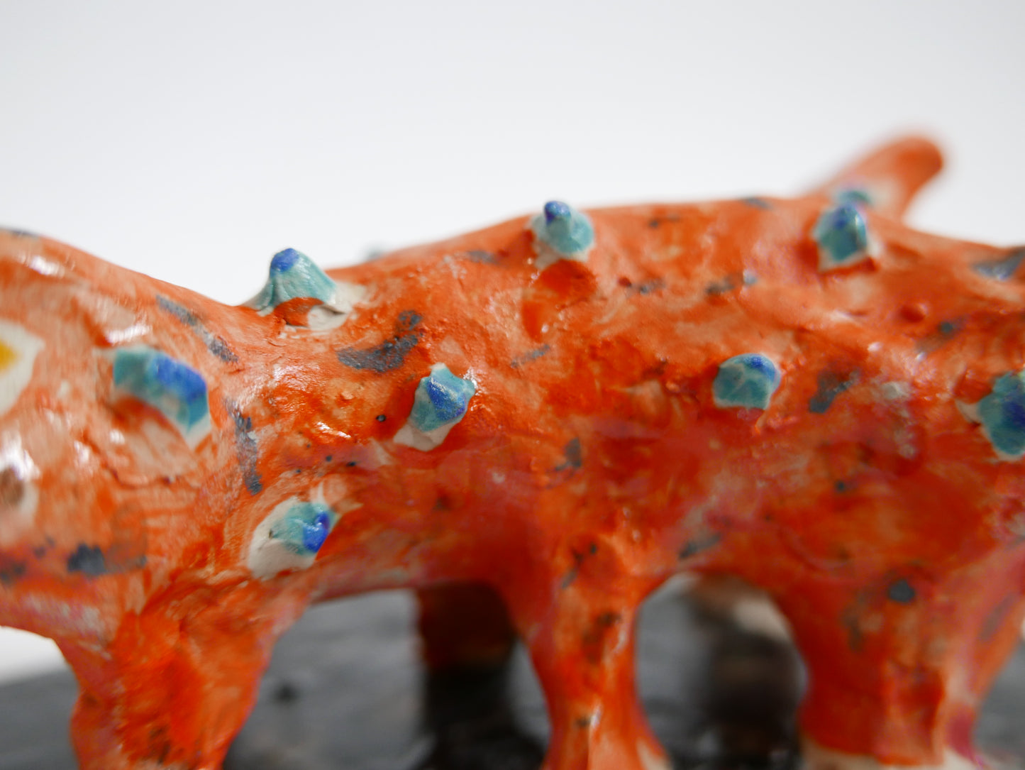 Orange Dog with Blue Chicken Pox and Four Heads and Six Feet