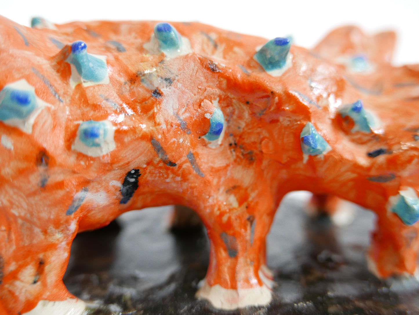 Orange Dog with Blue Chicken Pox and Four Heads and Six Feet