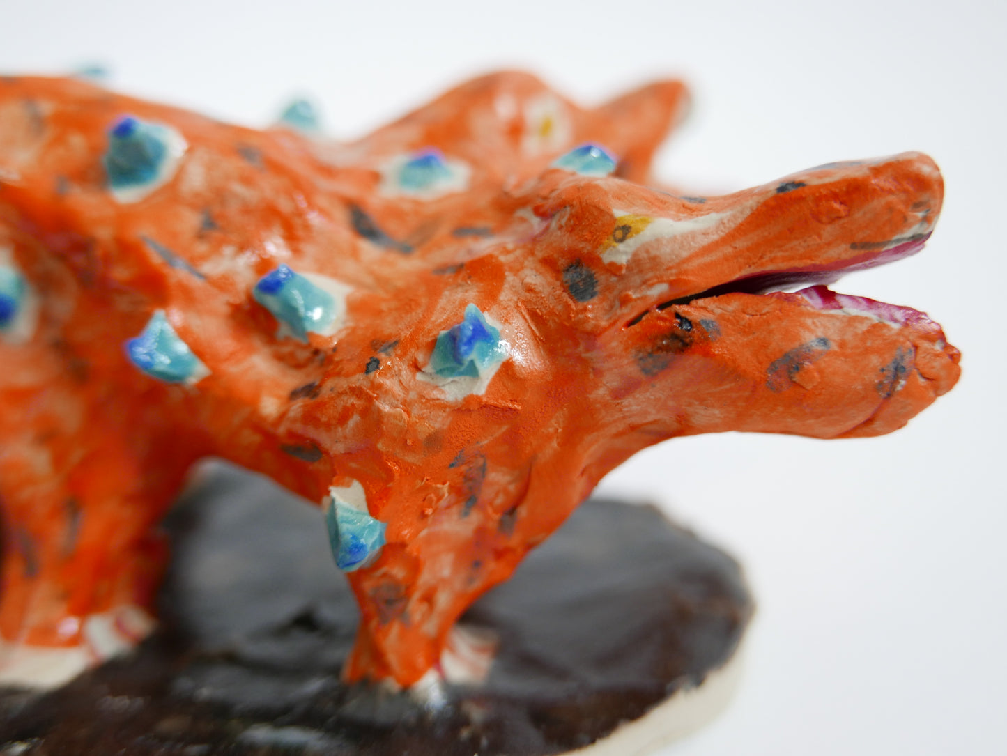 Orange Dog with Blue Chicken Pox and Four Heads and Six Feet