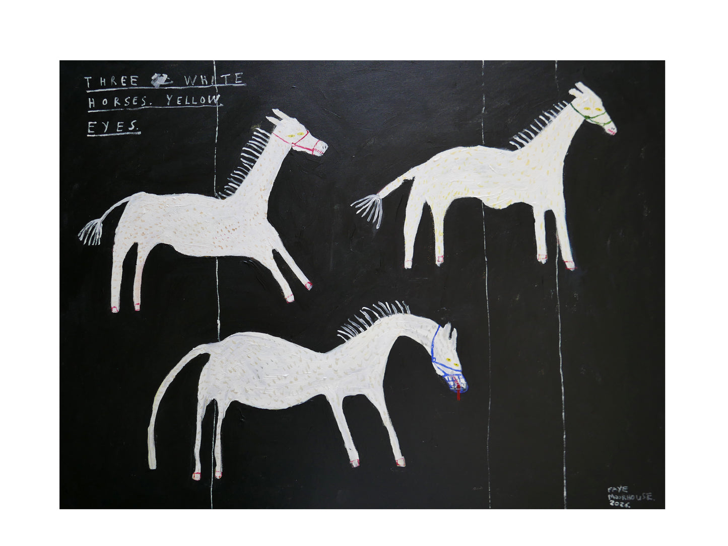 Three White Horses. Yellow Eyes.