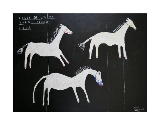 Three White Horses. Yellow Eyes.