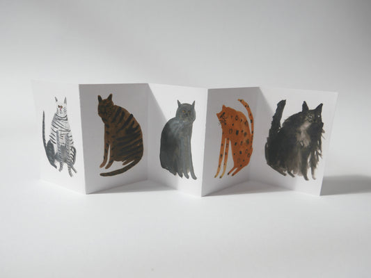 Concertina Zine - Five Curious Cats