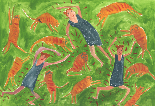 Women and their Cats - Dancing Cats