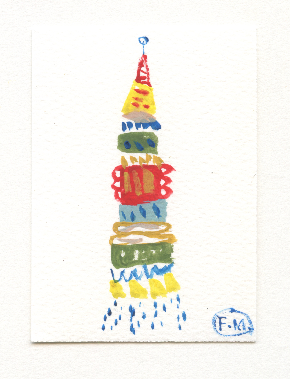 Tiny Alien Rocket Ship - ACEO