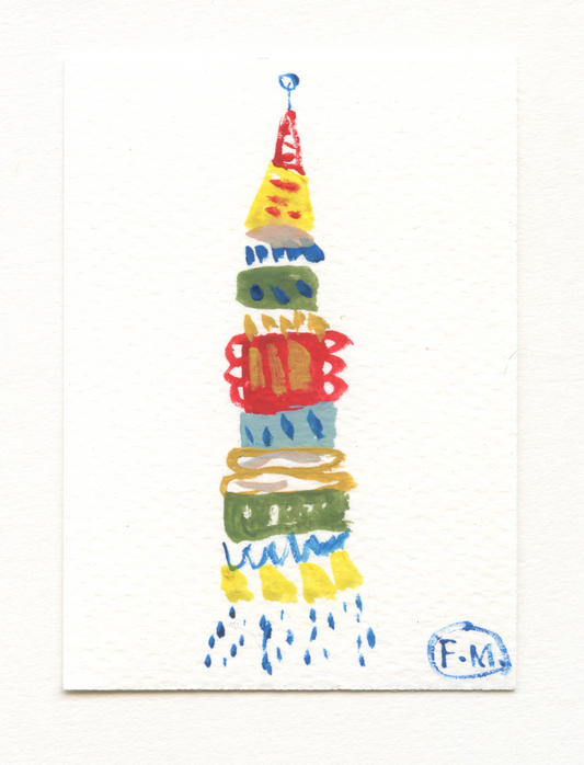 Tiny Alien Rocket Ship - ACEO