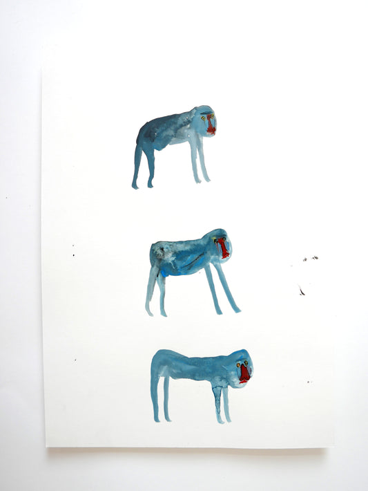 Three Blue monkeys